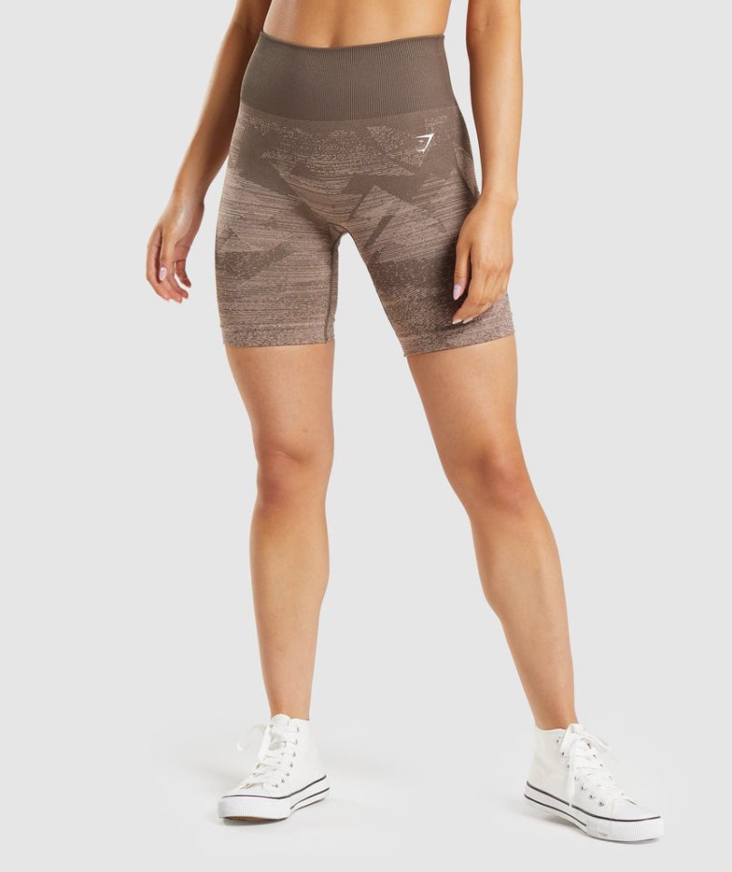 Szorty Gymshark Adapt Ombre Seamless Damskie Brązowe | PL 064UZA